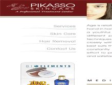 Tablet Screenshot of pikassoskincare.com